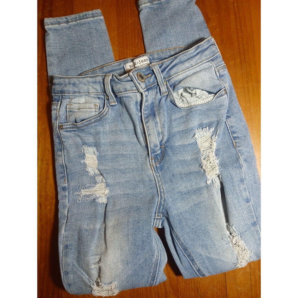Wax Jean Skinny Jeans Womens Juniors Size 1‎ Distressed High Rise